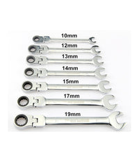 Serie Set Kit 7 Chiavi Snodo A Cricchetto Flessibili In Valigetta Trasporto         