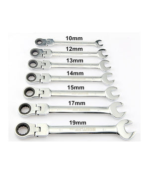 Serie Set Kit 7 Chiavi Snodo A Cricchetto Flessibili In Valigetta Trasporto         