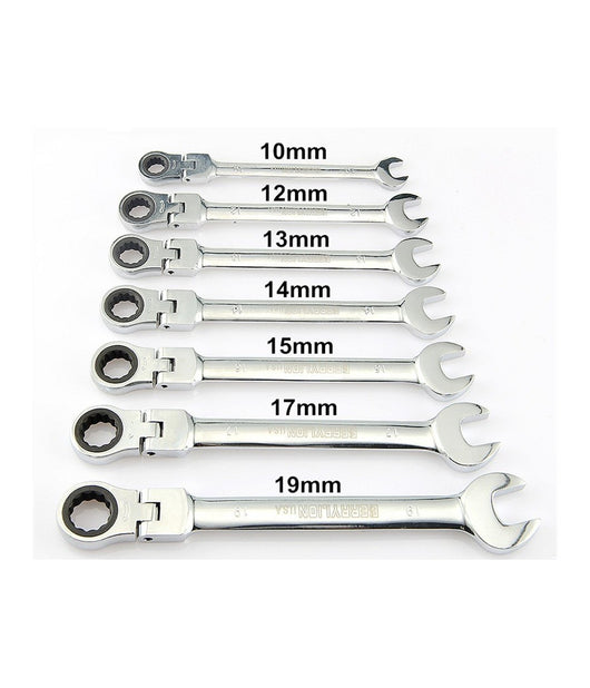 Serie Set Kit 7 Chiavi Snodo A Cricchetto Flessibili In Valigetta Trasporto         