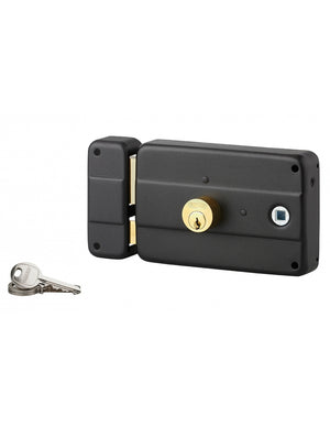 Serratura da applicare con doppio cilindro, entrata e quadrato maniglia a destra, 3 chiavi - THIRARD