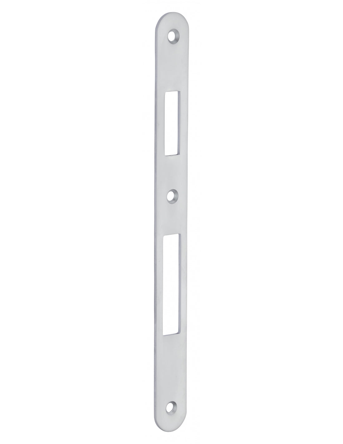 Serratura da incasso a cilindro europeo 90mm x 45mm, doppia mandata, reversibile, piastra tonda, richiamo 1/2 giro, cromo opaco - THIRARD