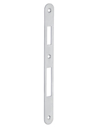 Serratura da incasso a cilindro europeo 90mm x 45mm, doppia mandata, reversibile, piastra tonda, richiamo 1/2 giro, cromo opaco - THIRARD