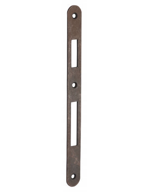 Serratura da incasso a cilindro europeo 90mm x 50mm, doppia mandata, reversibile, piastra tonda, richiamo 1/2 giro, bronzo - THIRARD