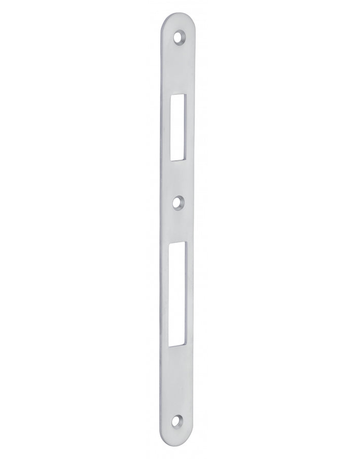 Serratura da incasso a cilindro europeo 90mm x 50mm, doppia mandata, reversibile, piastra tonda, richiamo 1/2 giro, cromo opaco - THIRARD