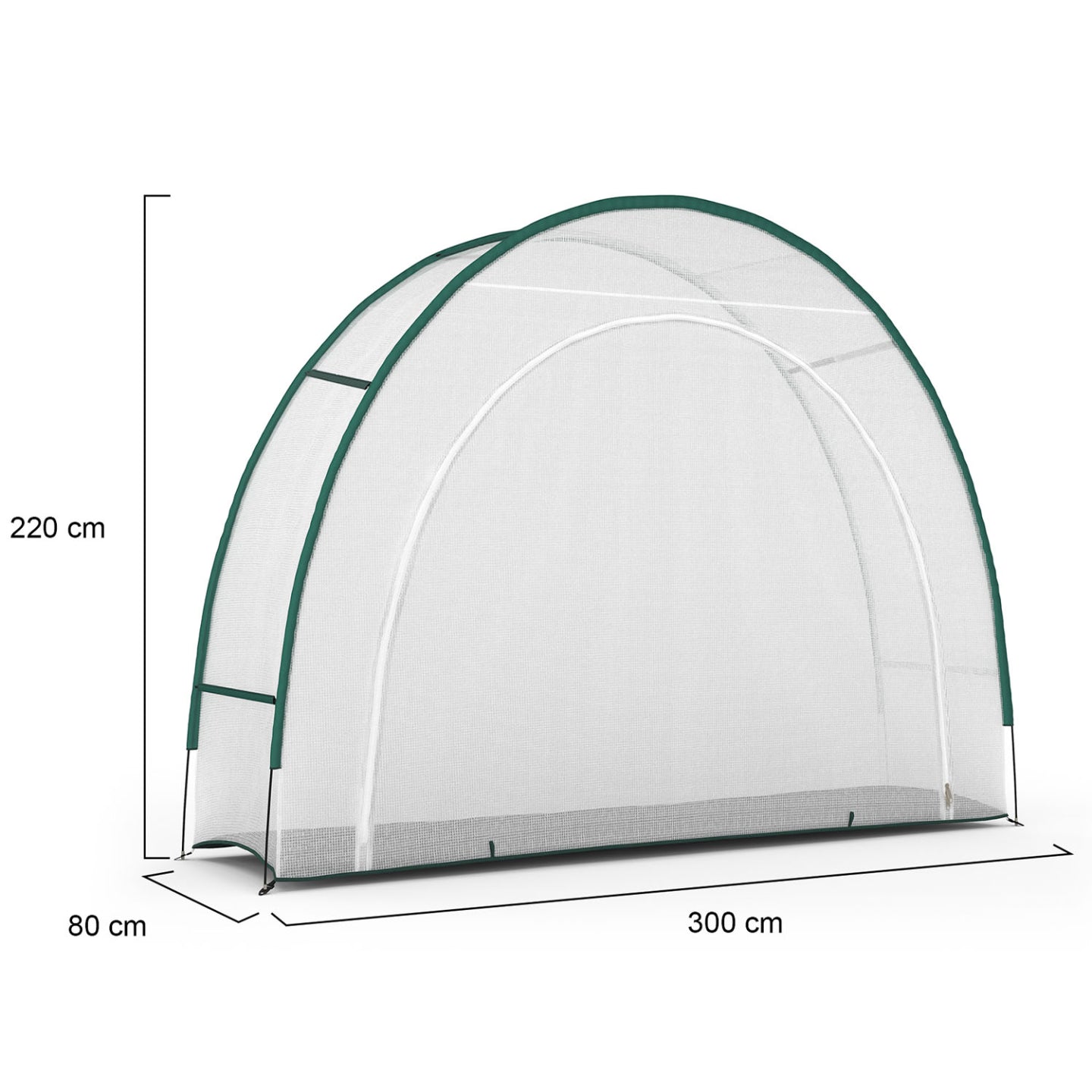 IDMarket - Serra a mezza luna 300 x 80 x 220 cm balcone e terrazza