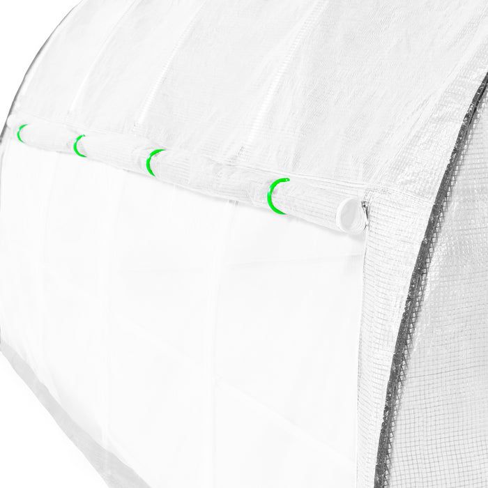 IDMarket - Serra a tunnel da giardino sollevabile bianca da 12M² con zanzariera