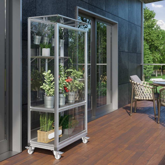 Serra da Balcone Polis 350 con Ruote Alluminio Anodizzato 81x43x158 cm