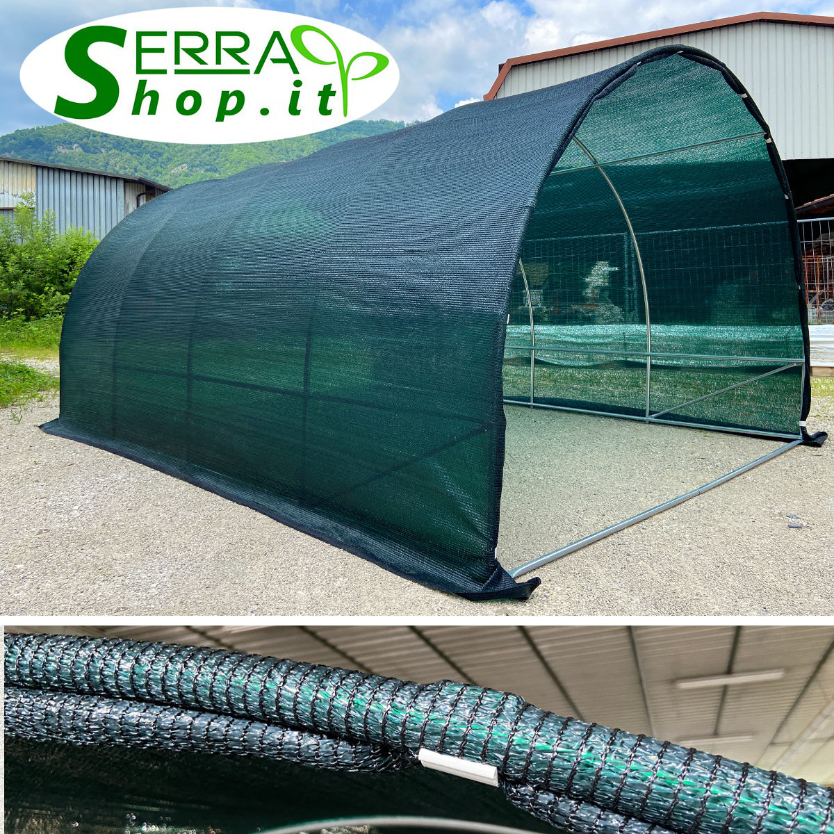 Serra Tunnel Easy SOL 3x12m con rete ombreggiante