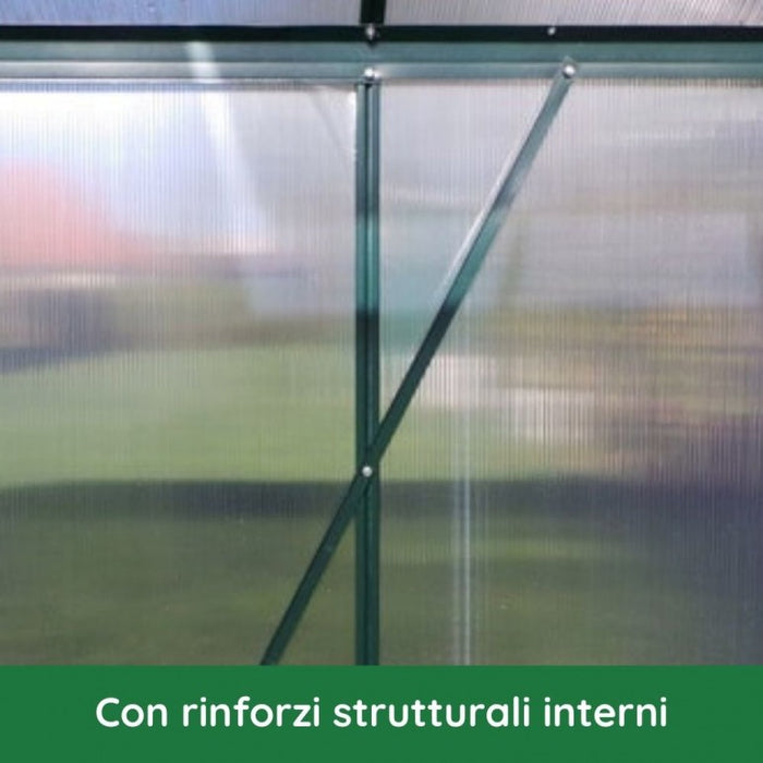 Serra Ezooza Gran Torino in Alluminio e policarbonato alveolare da 6mm. Base Inclusa. Dimensioni 250 x 430 cm