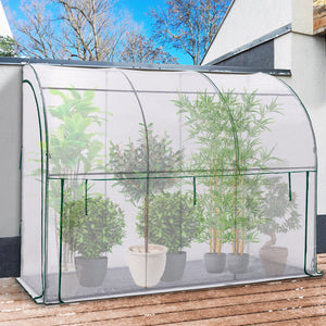 IDMarket - Serra invernale a parete con apertura frontale 100 x 300 cm