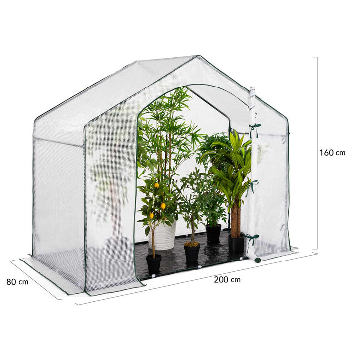 IDMarket - Serra invernale per balcone e terrazza, a forma di casa 200 x 80 x 160 cm