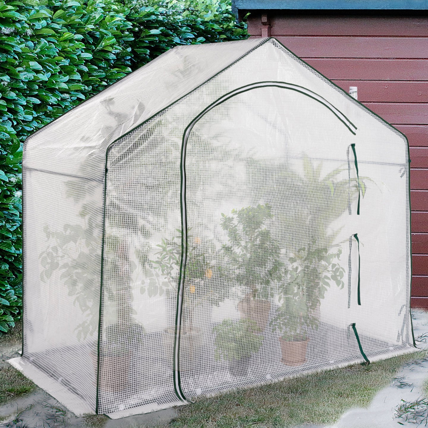 IDMarket - Serra invernale per balcone e terrazza, a forma di casa 200 x 80 x 160 cm