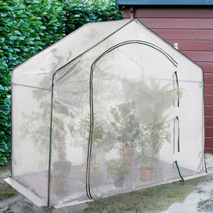 IDMarket - Serra invernale per balcone e terrazza, a forma di casa 200 x 80 x 160 cm