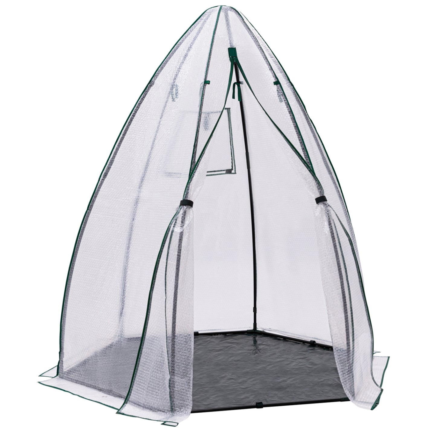 IDMarket - Serra invernale per balconi e terrazze, a forma di cupola con copertura a maxi bolle di calore 160 x 160 x 180 cm