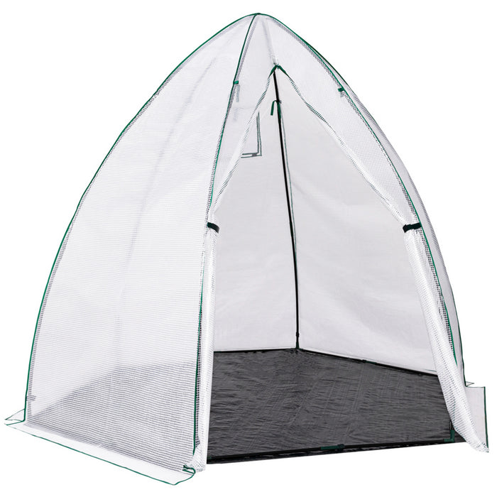 IDMarket - Serra invernale per balconi e terrazze, a forma di maxi-cupola 250 x 250 x 200 cm