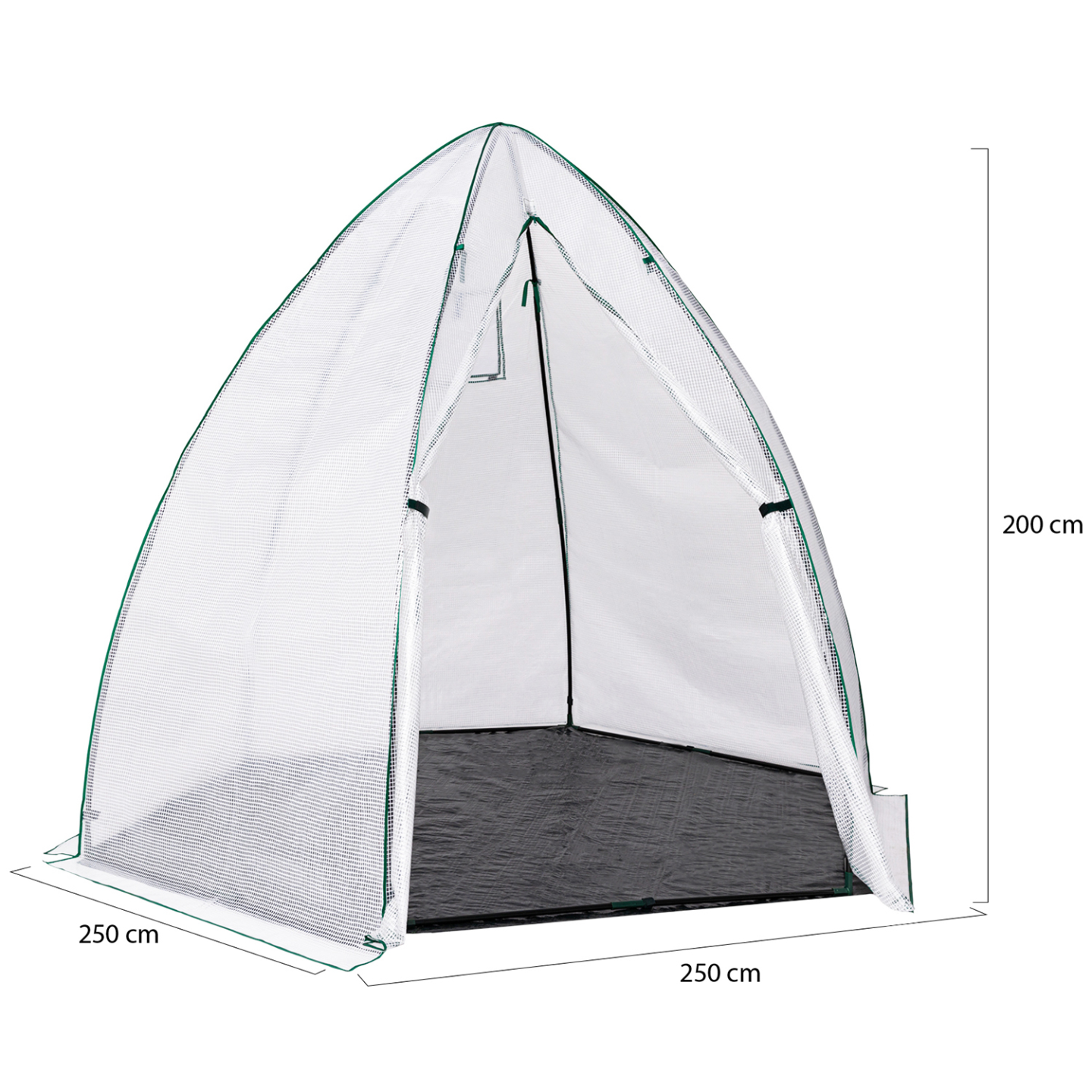 IDMarket - Serra invernale per balconi e terrazze, a forma di maxi-cupola 250 x 250 x 200 cm
