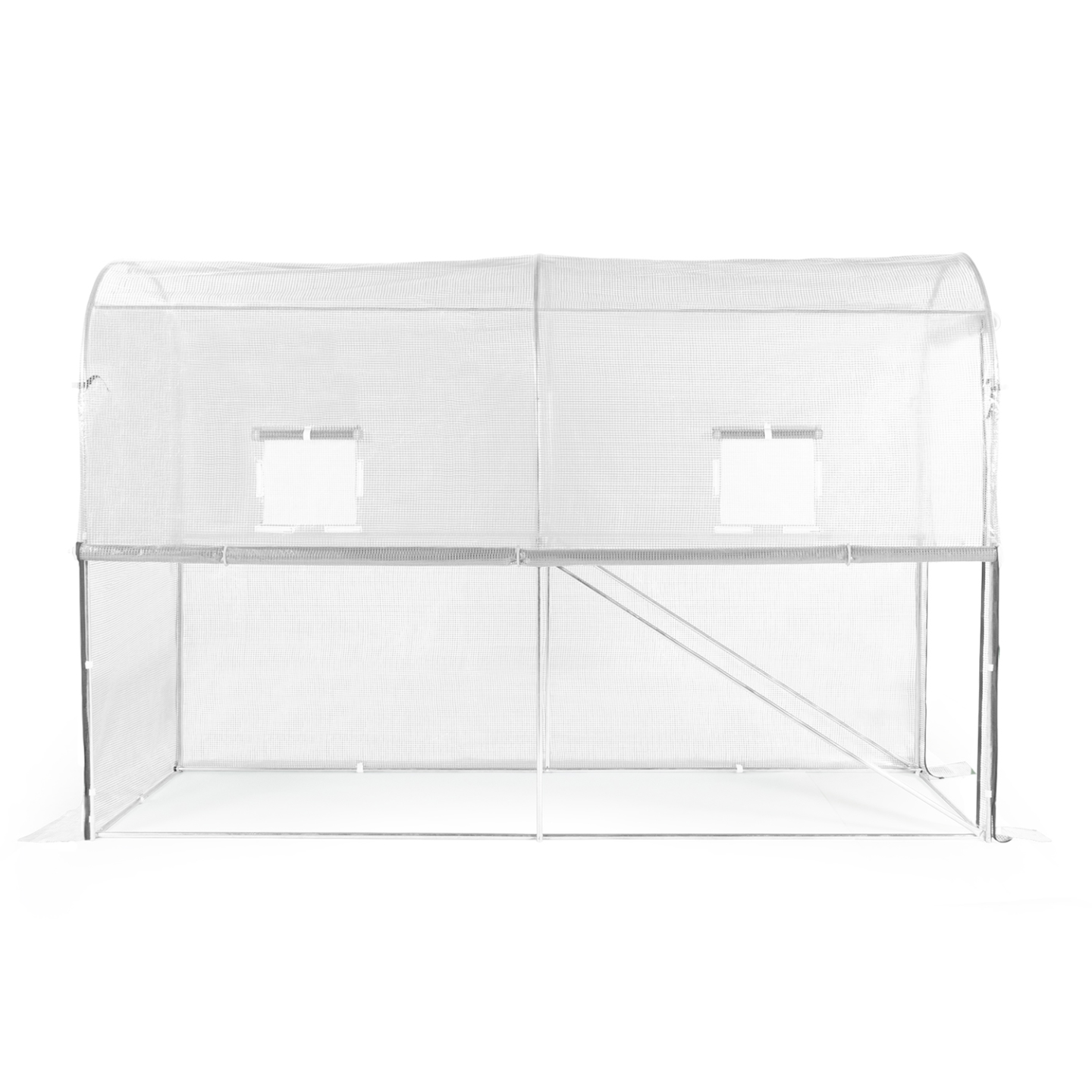 IDMarket - Serra per pomodori bianca 3 m² a cerniera con 2 finestre, zanzariera e porta con zip