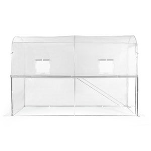 IDMarket - Serra per pomodori bianca 3 m² a cerniera con 2 finestre, zanzariera e porta con zip