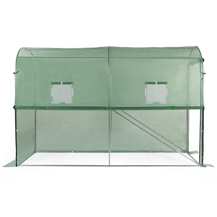 IDMarket - Serra per pomodori verde a cerniera con 2 finestre, zanzariera e porta con zip