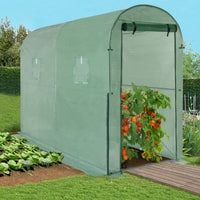 IDMarket - Serra per pomodori verde a cerniera con 2 finestre, zanzariera e porta con zip