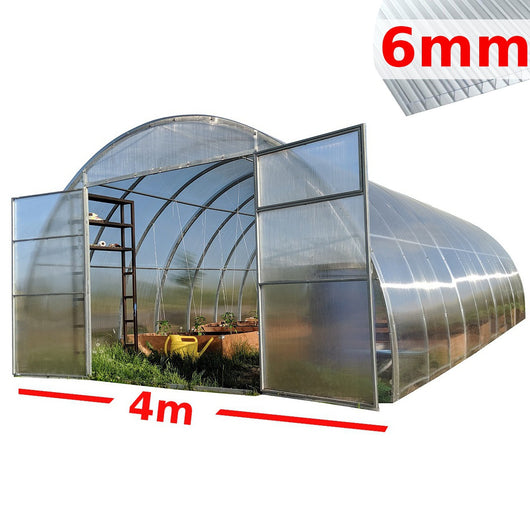 Serra ComPRO 4x10m con copertura policarbonato alveolare 6mm