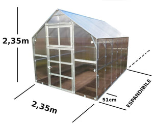 Serra Hause 2,35x10,12m con copertura policarbonato alveolare 6mm
