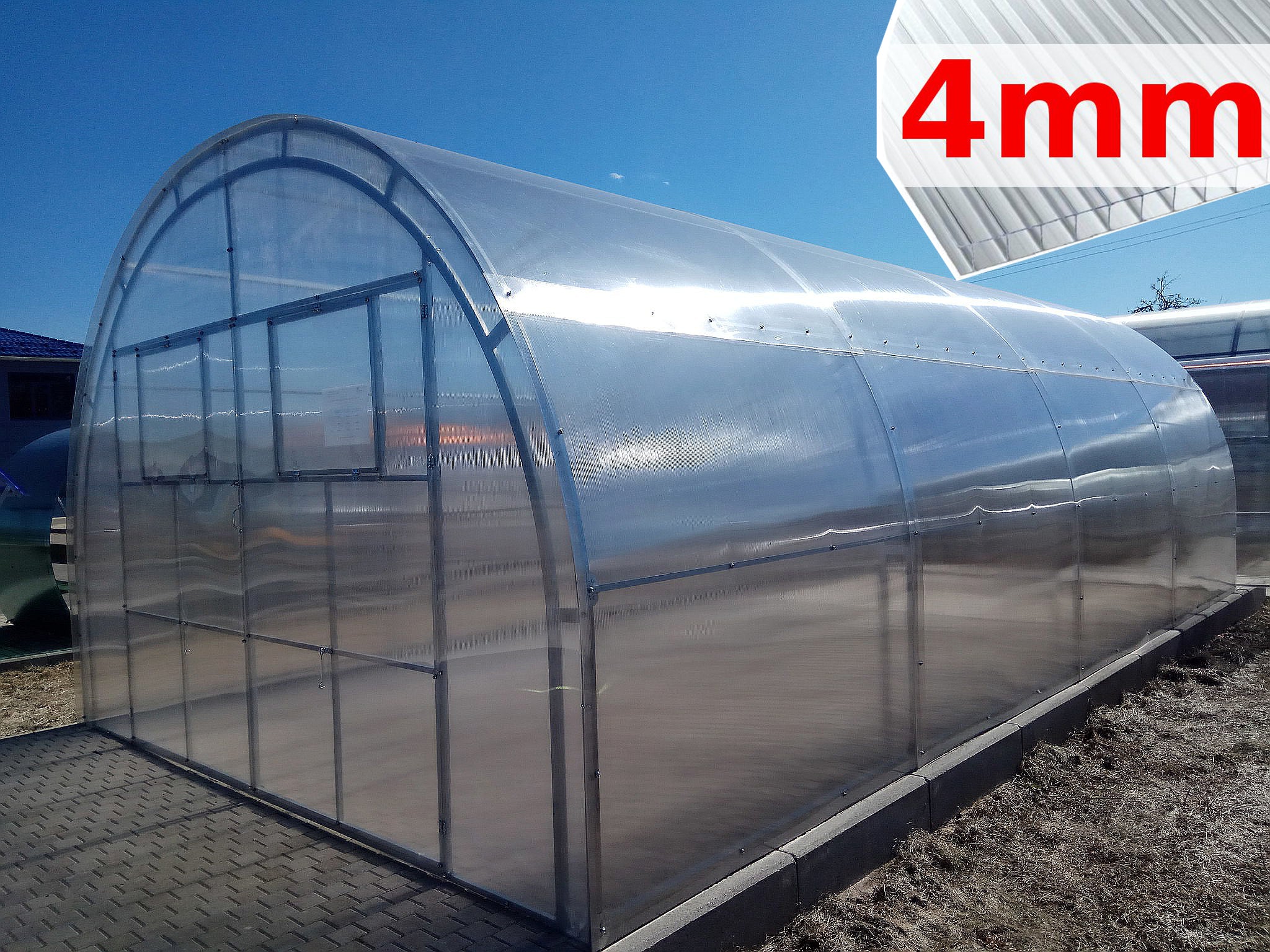 Serra Master 4x10m con copertura policarbonato alveolare 4mm