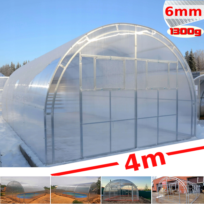 Serra Master 4x12m con copertura policarbonato alveolare 6mm