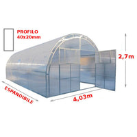 Serra Master 4x10m con copertura policarbonato alveolare 4mm