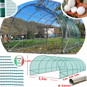 Serra Tunnel NetPlus 3,5x9m con rete antigrandine