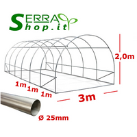 Serra Tunnel NetPlus 3x12m con rete antigrandine