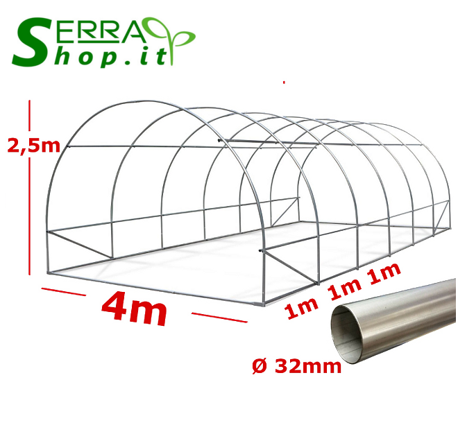 Serra Tunnel NetPlus 4x5m con rete antigrandine