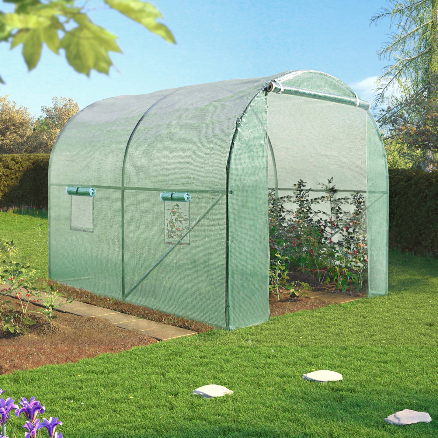 IDMarket - Serra tunnel di giardinario 6 m² verdi ZEBRA 2x3M
