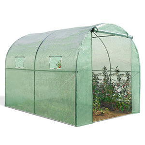IDMarket - Serra tunnel di giardinario 6m²  verde 4 stagioni ZEBRA 2x3M