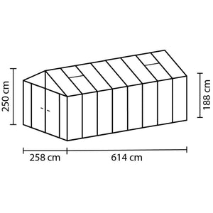 Serra Vitavia Zeus 15700 vetro e Policarbonato 10 mm 258x614x250 cm