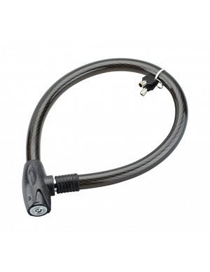 Antifurto a chiave Scorp, cavo d'acciaio blindato in guaina, bici, 25mm x 0.85m, 2 chiavi, nero - THIRARD