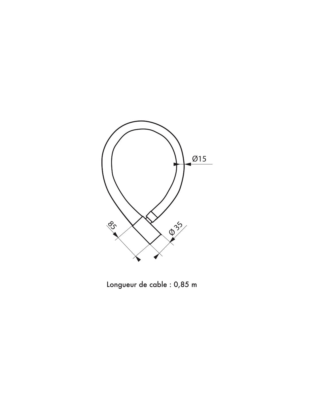 Antifurto a chiave Scorp, cavo d'acciaio, moto, 15mmx0.85m, 2 chiavi, nero - THIRARD
