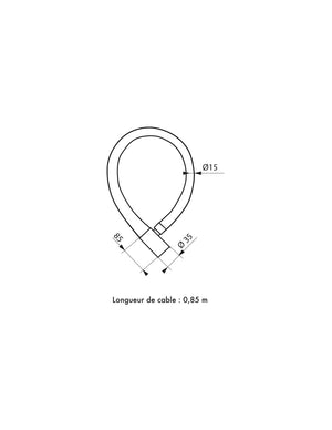 Antifurto a chiave Scorp, cavo d'acciaio, moto, 15mmx0.85m, 2 chiavi, nero - THIRARD