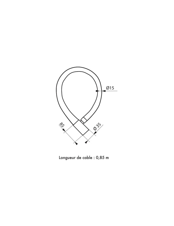 Antifurto a chiave Scorp, cavo d'acciaio, moto, 15mmx0.85m, 2 chiavi, nero - THIRARD