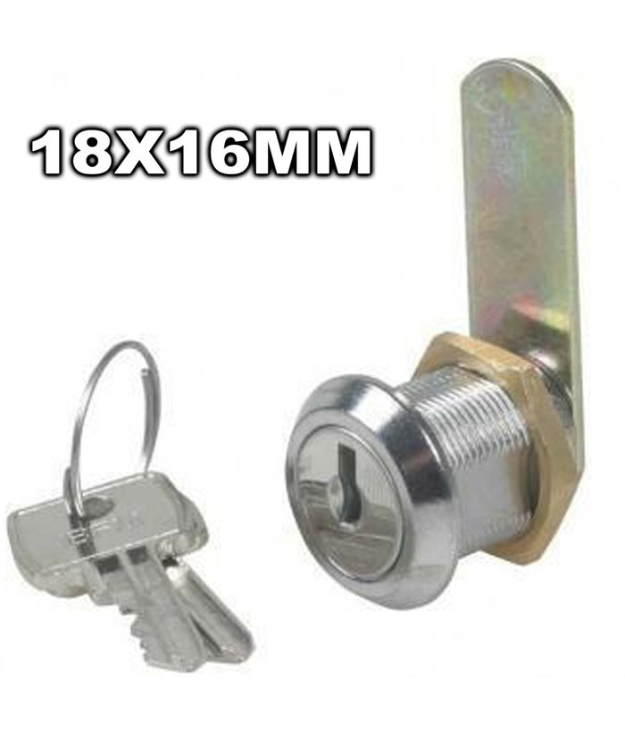 Serratura A Cilindro Per Casellari A Vite Casette Cassetti 18x16mm Con 2 Chiavi         
