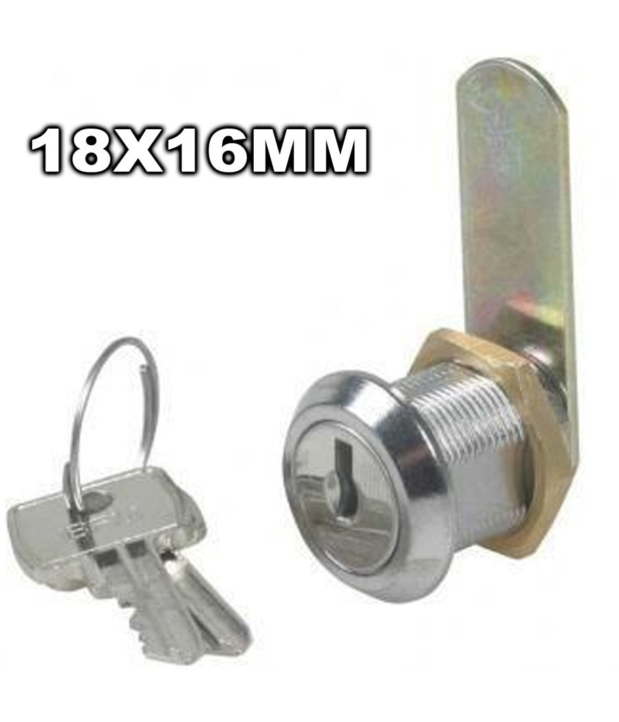 Serratura A Cilindro Per Casellari A Vite Casette Cassetti 18x16mm Con 2 Chiavi         