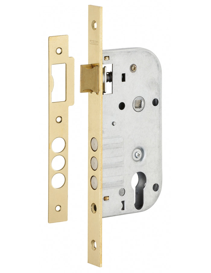 Serratura da incasso a cilindro europeo per porta d'ingresso, asse 45mm, piastra quadra - THIRARD