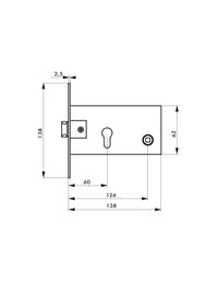 Serratura a cilindro per porta d'ingresso, asse 60mm, estremità quadrate, nichelato - THIRARD