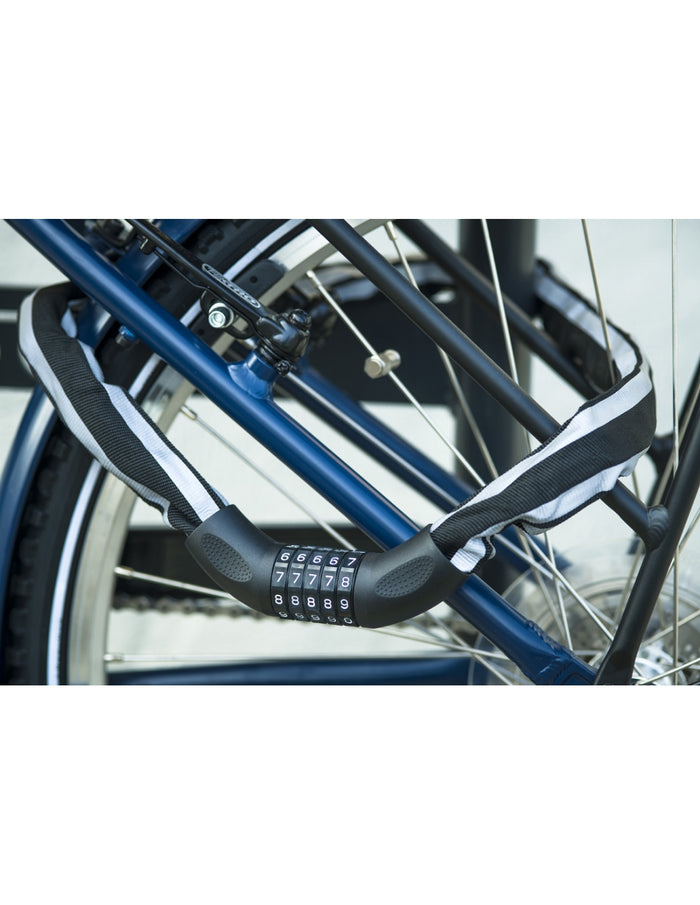 Antifurto a combinazione per motociclisti, 5 cifre, catena d'acciaio, moto, 0,9m, nero - THIRARD