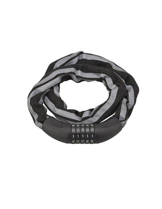 Antifurto a combinazione per motociclisti, 5 cifre, catena d'acciaio, moto, 0,9m, nero - THIRARD