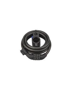 Antifurto a combinazione Twisty, 4 cifre, cavo d'acciaio, bicicletta, 10mmx1,8m, nero - THIRARD