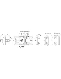Serratura da applicare, doppia entrata chiave Design 5, cilindro 50mm, acciaio, 3 chiavi, argento - THIRARD