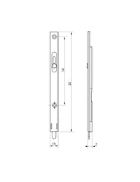 Serratura a gomito per finestra, catenaccio rotondo scorrevole, 200mm, zincato - FERCO BY THIRARD