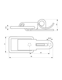 Chiusura a leva con gancio lucchettabile, acciaio, altezza 84mm, zincato - THIRARD