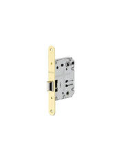 Serratura per WC da incasso, asse 50mm x 70mm, piastra frontale in acciaio con estremità rotonde - Thirard